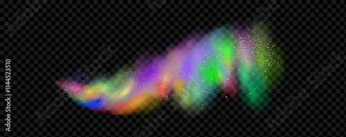 An explosion of colorful smoke clouds.Multicolor fog with blue and yellow particles.Explosions of color powder.