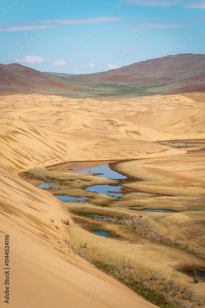 Gobi Desert and Lakes in Central Mongolia