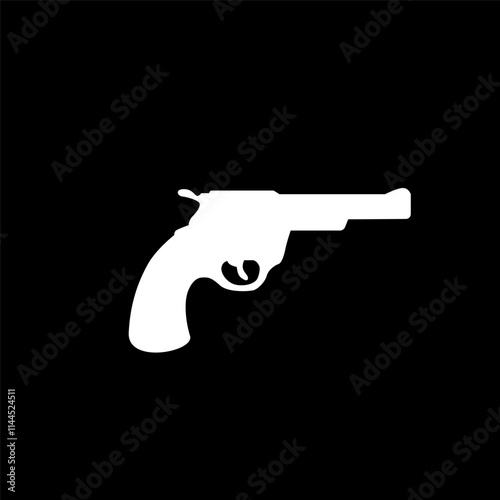 Gun icon, gun logo vector black on white background.