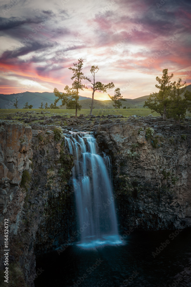 Orkhon Waterfall in Central Mongolia
