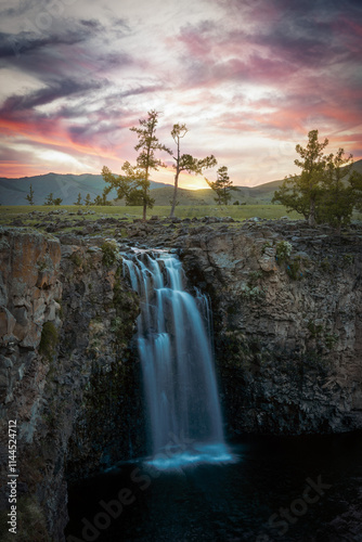 Orkhon Waterfall in Central Mongolia photo