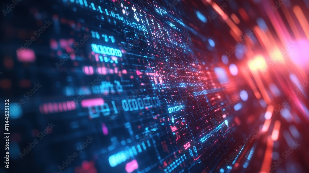 Abstract Digital Data Stream Futuristic Binary Code Background. Abstract Digital Data Stream Futuristic Binary Code Background.