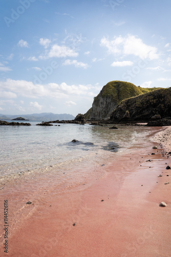 Obraz na płótnie Pink Beach on Padar Island Indonesia w salonie