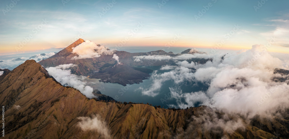 Mount Rinjani on Lombok in Indonesia
