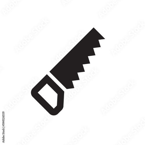 Simple Hand Saw icon vector on a white background.