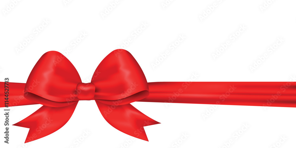 Vector realistic 3D image of a bow. Concept of a gift and surprise for holidays. Birthday, Valentine's Day, etc. Element for your design Vector realistic 3D image of a bow. Concept of a gift and surprise for holidays. Birthday, Valentine's Day, etc. Element for your design