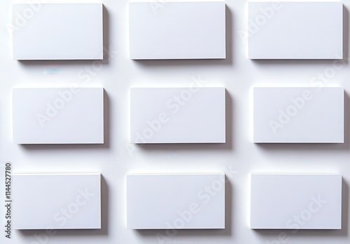 Wallpaper Mural Blank White Business Cards Displayed on Light Background for Creative Marketing and Branding Purposes, Offering an Ideal Template for Customization and Personalization Torontodigital.ca