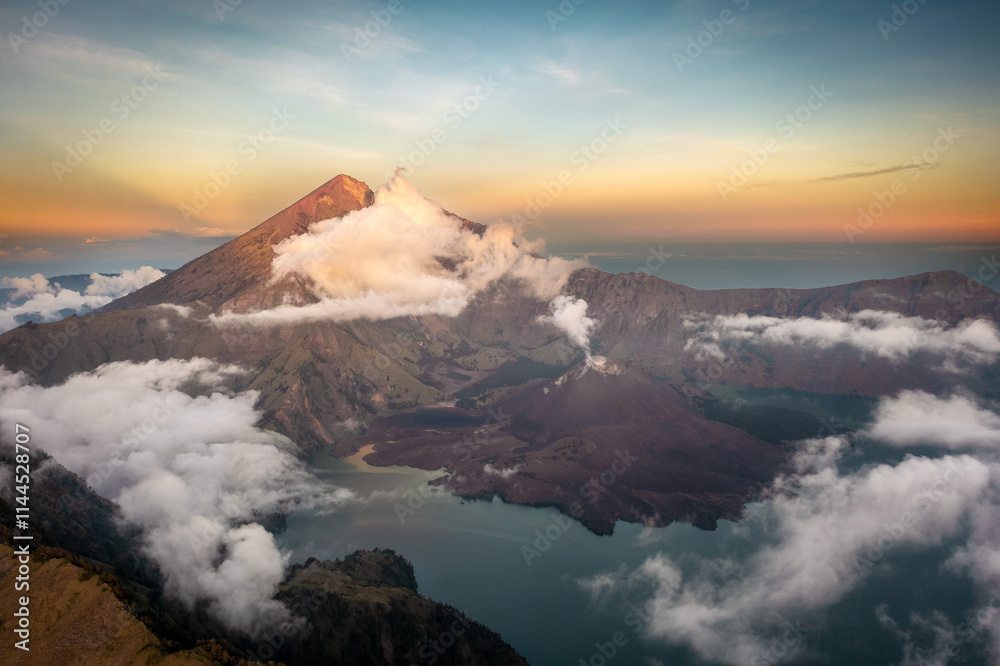 Mount Rinjani on Lombok in Indonesia