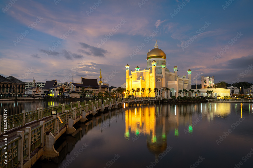 Darussalam Brunei Mosque during Sunset
