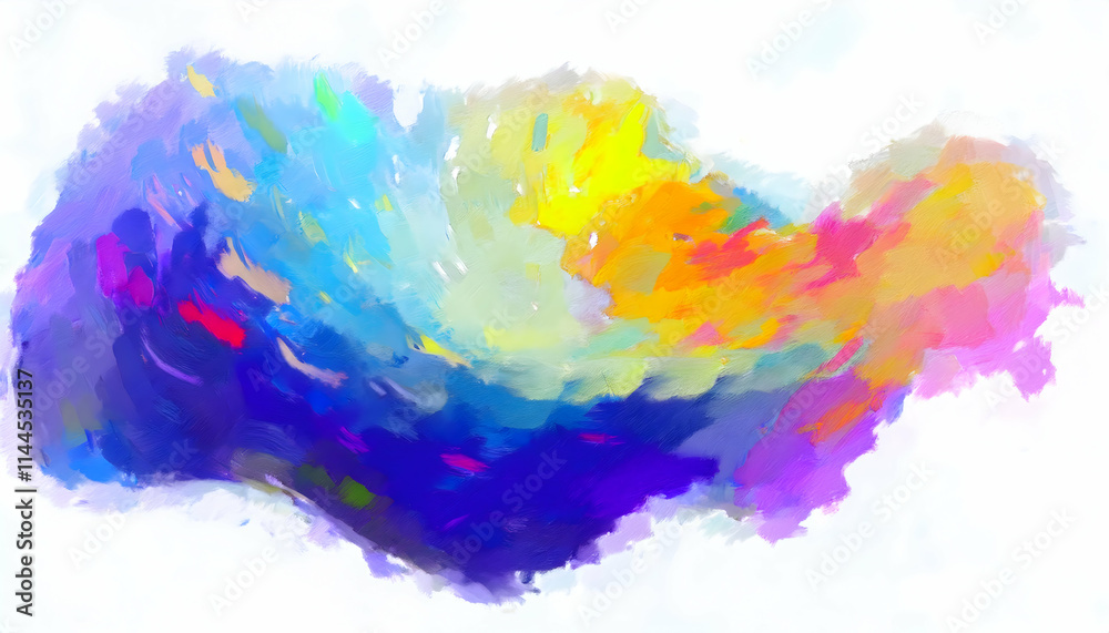 Fototapeta premium Abstract shape watercolor illustration painting on white background.