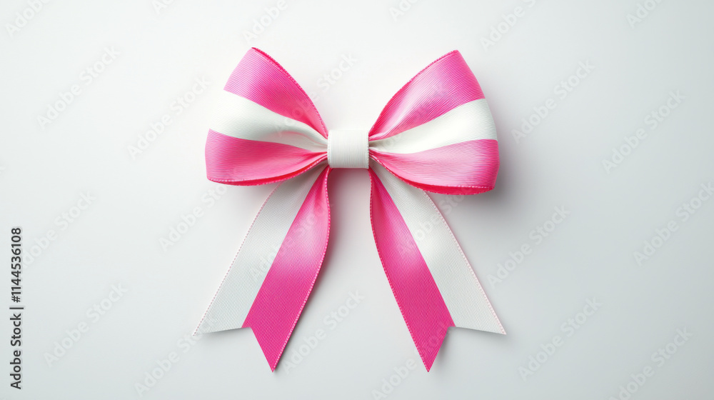 Gift and Decoration, Luxurious pink and white ribbon bow, perfect for gifts and decorations Gift and Decoration, Luxurious pink and white ribbon bow, perfect for gifts and decorations