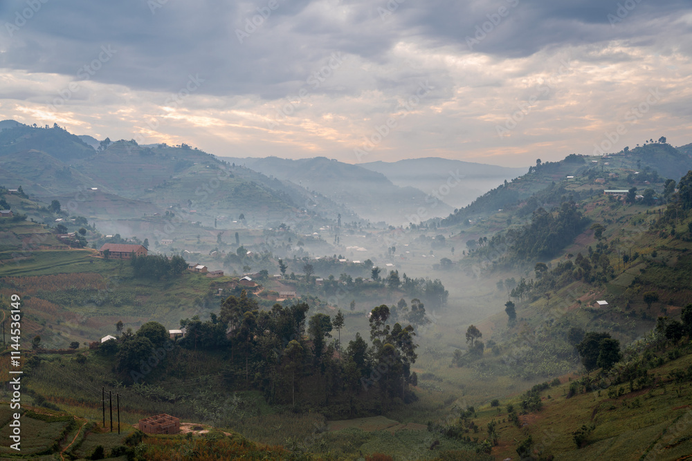 Early morning mist in the Uganda Highlands