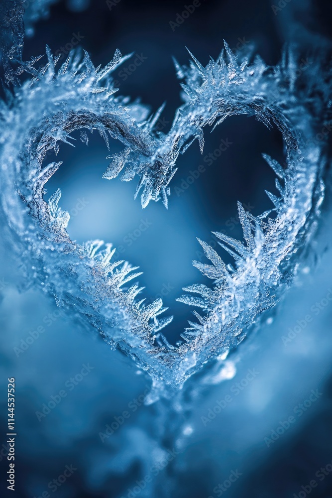 Obraz premium Heart of ice in winter. Selective focus.