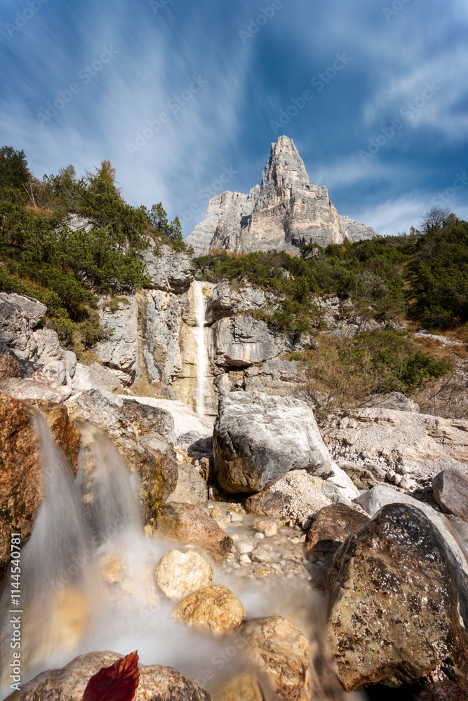 Waterfall in the Dolomites, Italy