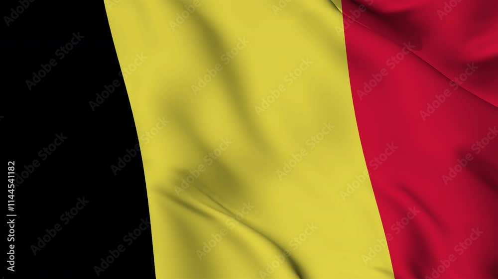 Flag of Belgium Close-up seamless loop animation. 4K Flag of Belgium Close-up seamless loop animation. 4K