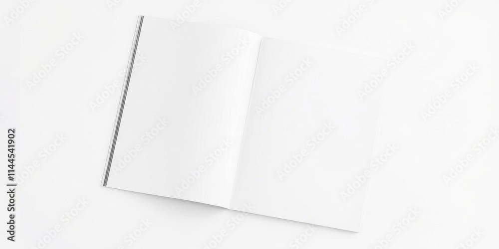 A professional looking open brochure mockup suitable for showcasing designs or content, white, layout, empty A professional looking open brochure mockup suitable for showcasing designs or content, white, layout, empty