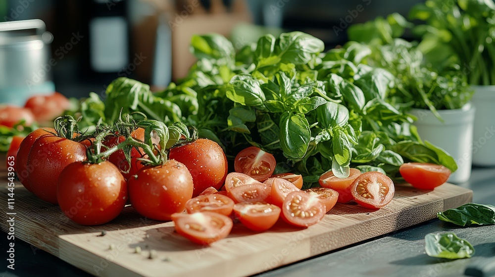 Fresh Ingredients on Cutting Board Fresh Ingredients on Cutting Board