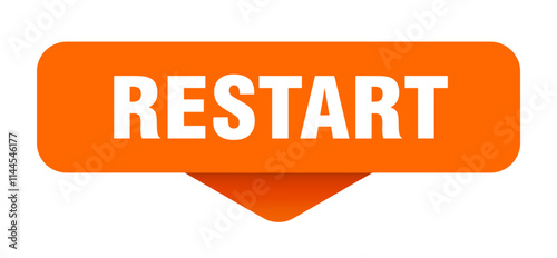 RESTART banner, sticker, label, button