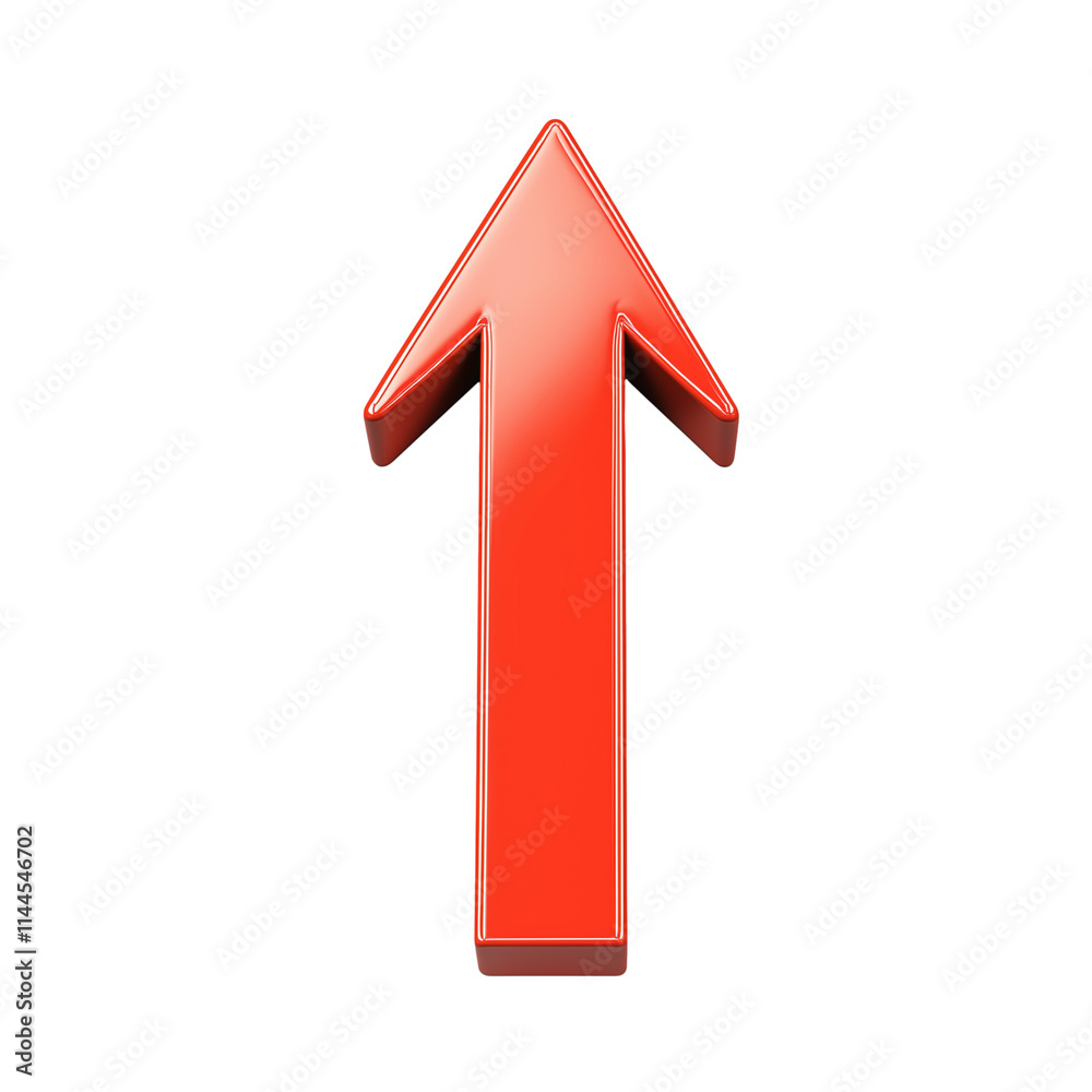 Bold red arrow pointing up isolated on transparent background Bold red arrow pointing up isolated on transparent background