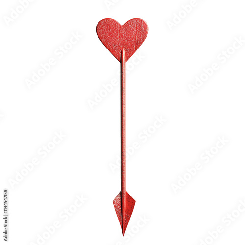 Red arrow with heart-shaped tail  isolated on transparent background photo