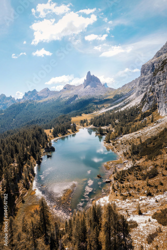 Obraz na płótnie Lago Federa in the Dolomites, Italy w salonie