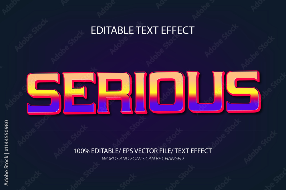 Obraz premium Serious editable text effect, 3D editable text template. 