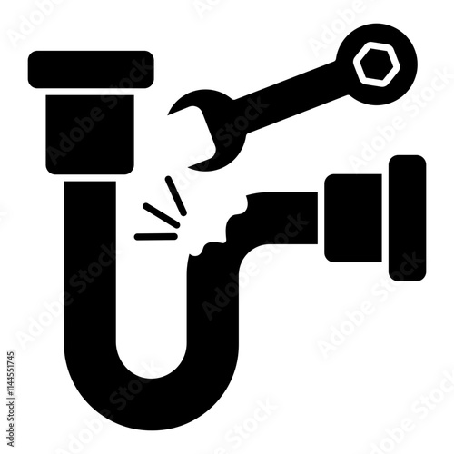 Modern design icon of pipe repair