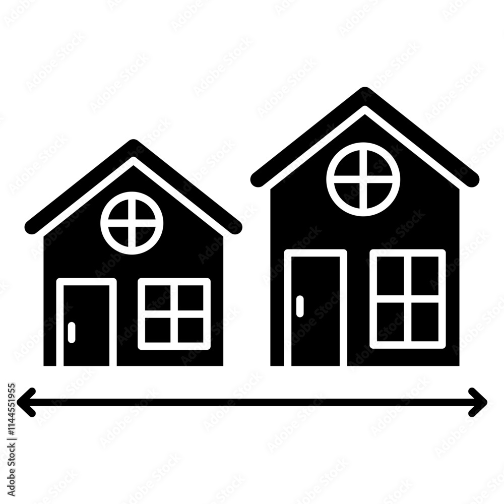 A colored design icon of home measurement A colored design icon of home measurement