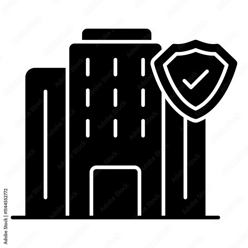 Perfect design icon of secure building Perfect design icon of secure building