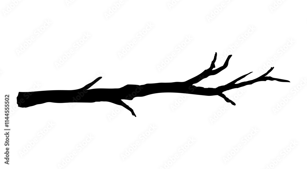 Simple tree branches isolated vector illustration on white background.