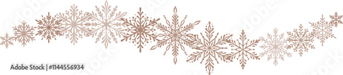 Mocha brown snowflake wave winter decorative vector banner design
