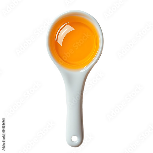 Top view of egg separator isolated on a white transparent background photo