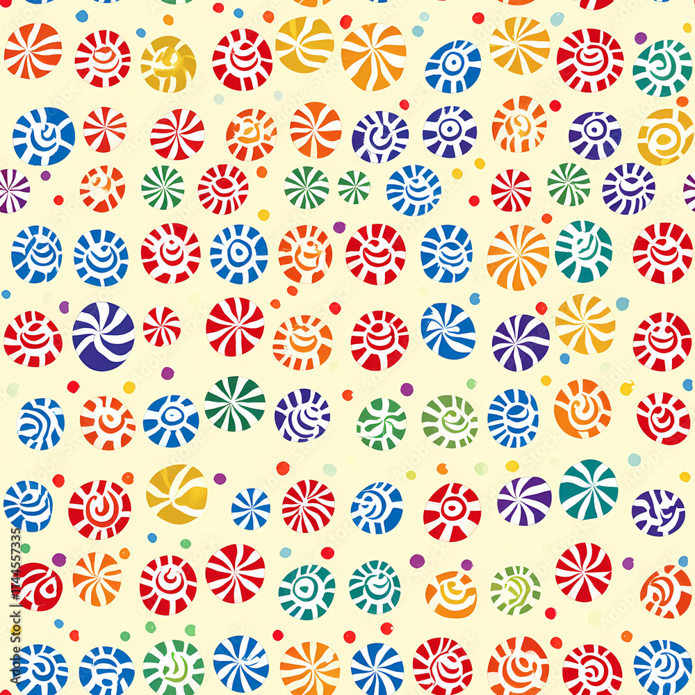 Seamless Floral and Candy Pattern: Perfect for Decoration and Print Design