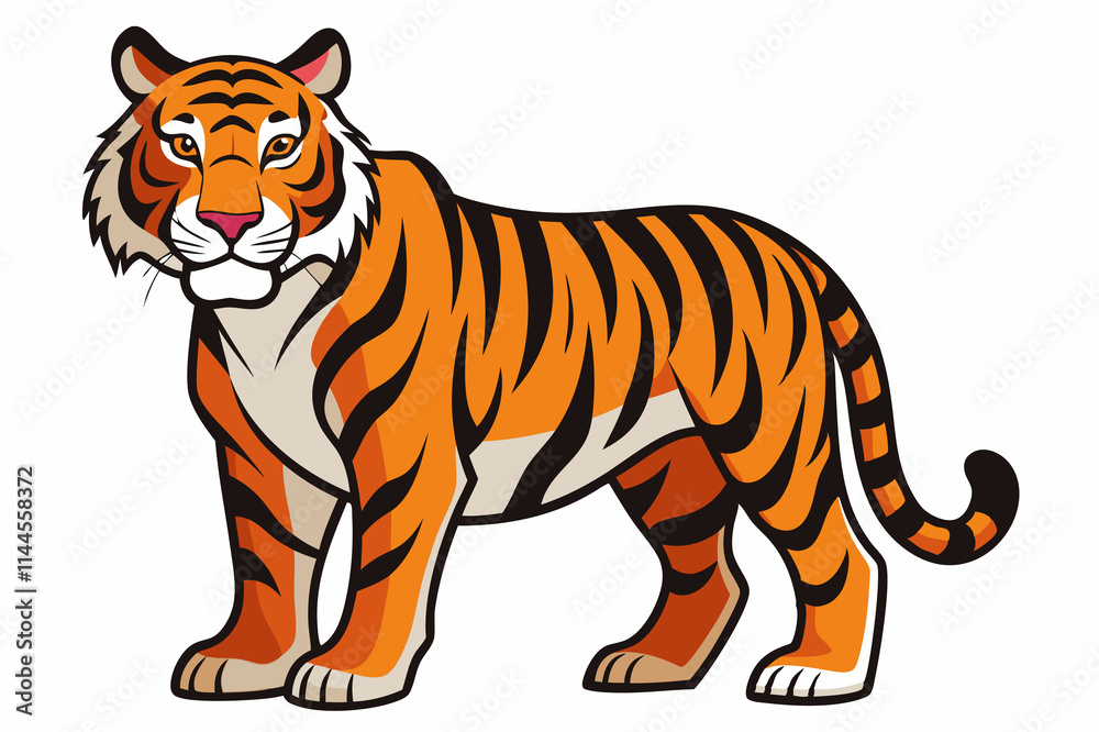 Tiger vector design on white background Tiger vector design on white background