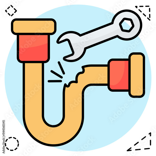 Modern design icon of pipe repair