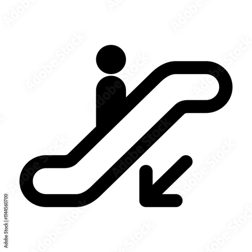 Escalator down sign, Public Services Escalator