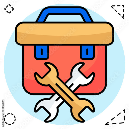 Flat design icon of toolkit