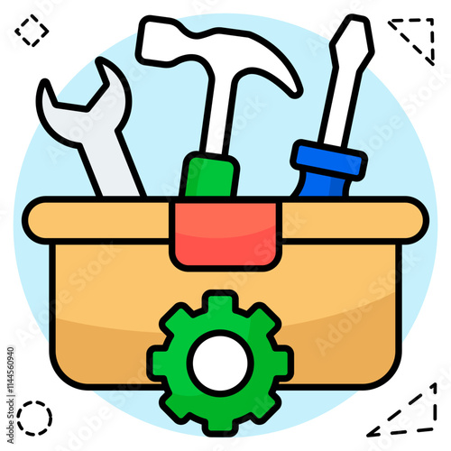 Flat design icon of toolkit