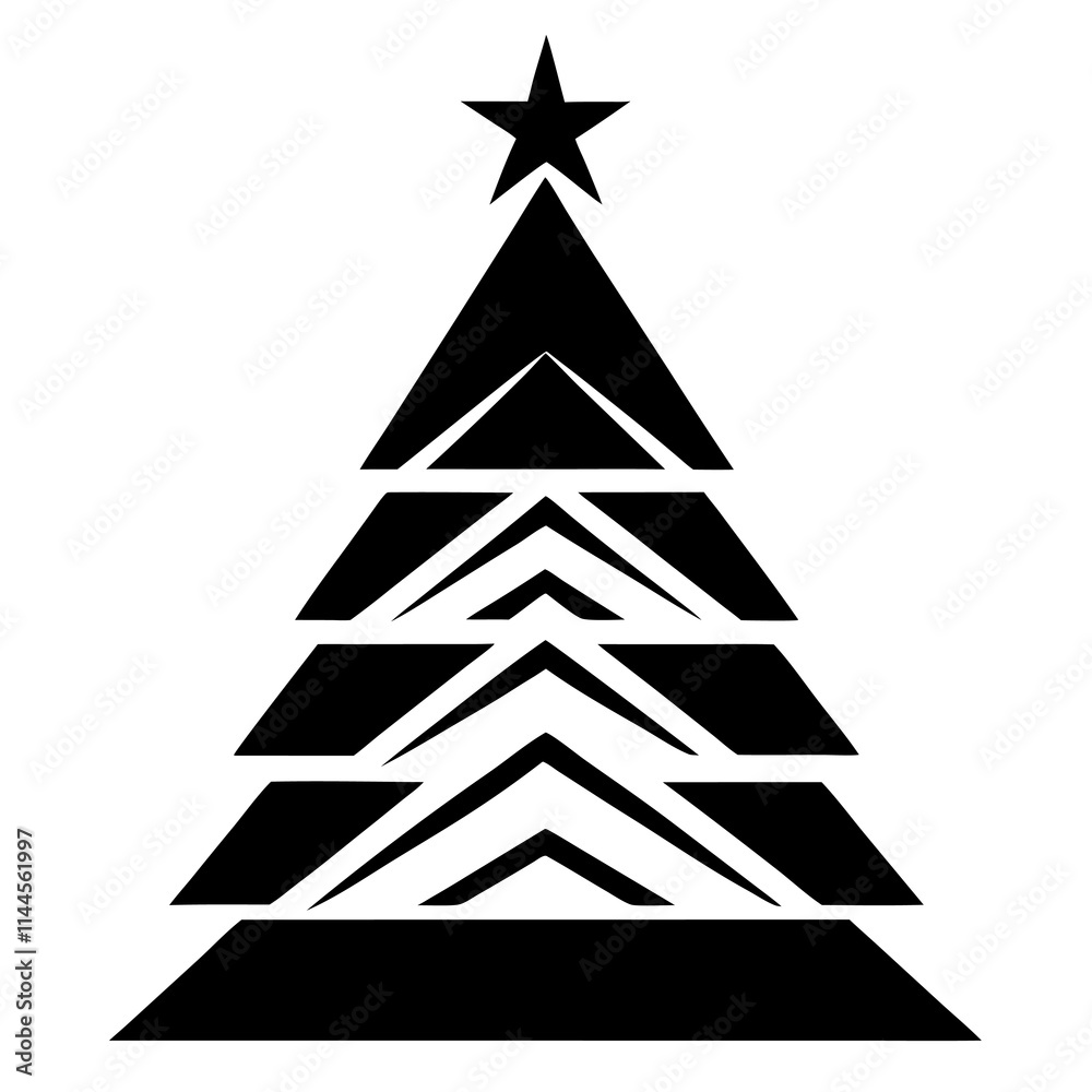 Triangle Christmas Tree Silhouette vector illustration Triangle Christmas Tree Silhouette vector illustration