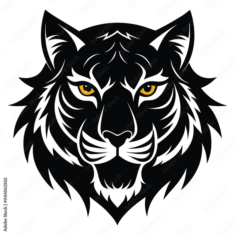 Wildlife Tiger Icon with Bold and Fierce Expression Wildlife Tiger Icon with Bold and Fierce Expression