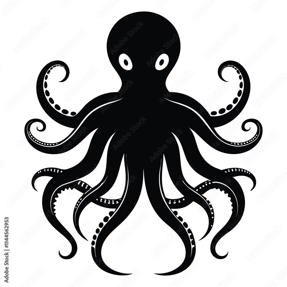 Octopus Silhouette Vector Illustration
Octopus Silhouette Vector Illustration