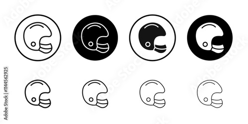 american football player helmet icon Flat outline fill set collection photo