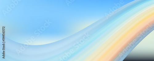 Beautiful Flowing Summer Color Abstract Background. Sky blue and cream gradient mesh background. Refreshing abstraction artwork. Vector eps 10