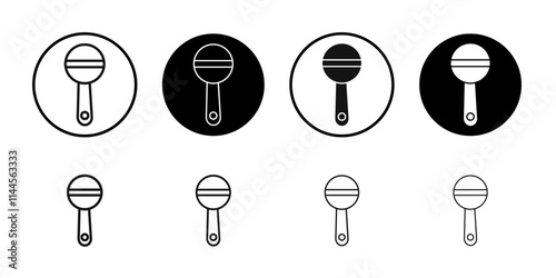 Baby rattle icon Flat outline fill set collection