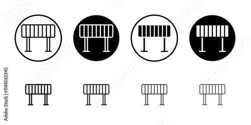 Barrier icon Flat outline fill set collection