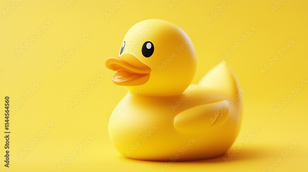 Fototapeta premium rubber duck on yellow