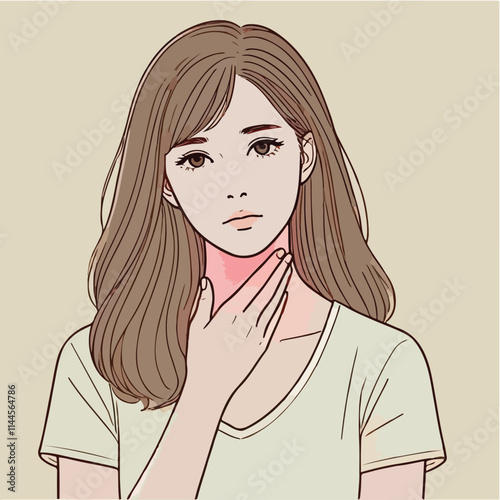 Vector of a man and woman having a sore throat