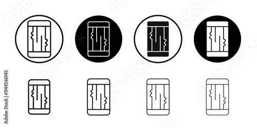 Display or lcd issues icon Flat outline fill set collection