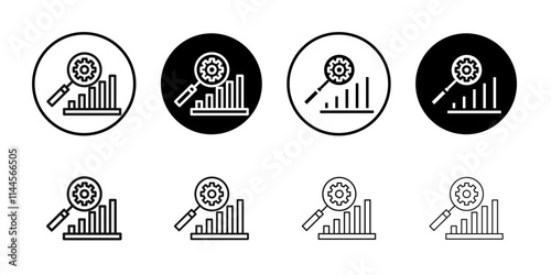 due diligence icon Flat outline fill set collection