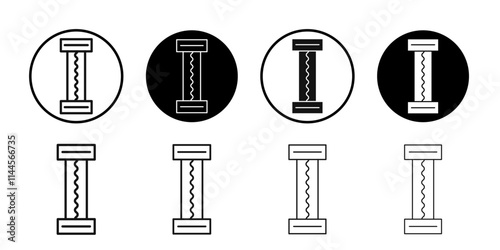 Electric fuse icon Flat outline fill set collection